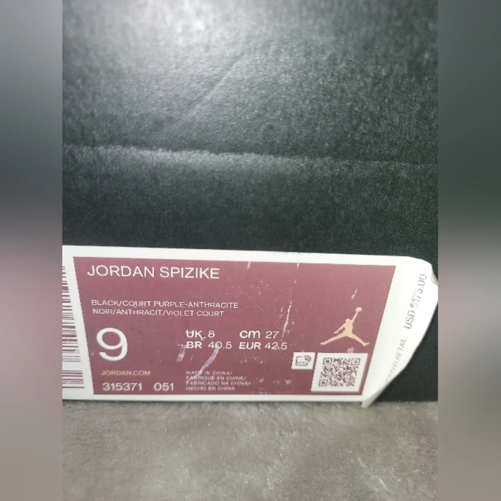 Jordan Spizike Black Court Purple Sneakers - Picture 2 of 14